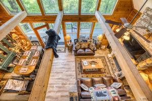 an overhead view of a living room in a house at Spectacular Mountain View - Cloud 9 - HotTub-PETS OK in Cleveland