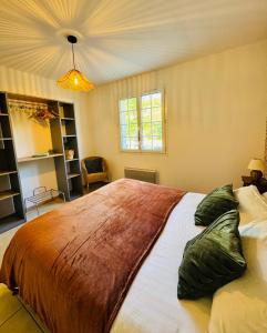 a bedroom with a large bed in a room at Les Terrasses du Vercors in Beauregard-Baret