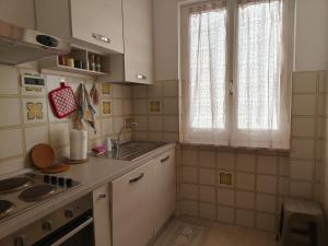 a small kitchen with a sink and a window at Casa Roncopiano in Cabanne
