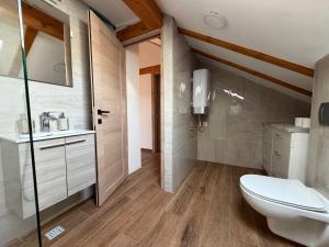a bathroom with a toilet and a sink at Apartments Memories EV ch 11kW available in Trebinje +81 photos