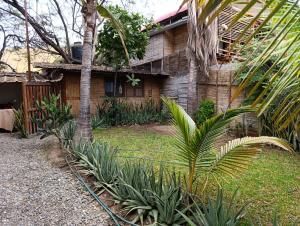 a house with a palm tree in front of it at Guayobungalows in Máncora