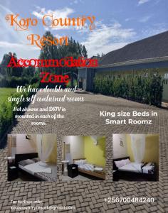 a flyer for a kico country resort evacuation home at koro country resort in Gulu
