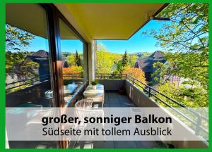 a view from the balcony of a house at MARKs Ferienwohnung in Bad Sachsa - waldnah, hundefreundlich, ruhig! Ideal für Paare mit Hund in Bad Sachsa
