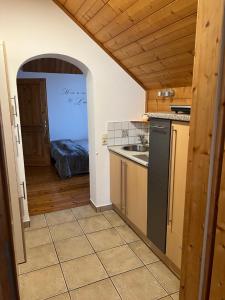 a kitchen with a sink and a counter top at Mentebauer Traudi's Ferienhof in Rothenthurn +24 photos