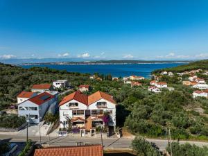 an aerial view of a town with a lake at Villa Bosotina Royal Sea View in Kukljica +127 photos