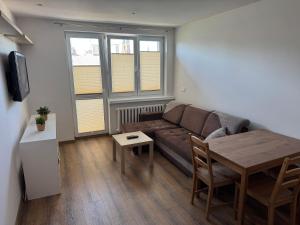 a living room with a couch and a table at Zamkowa18 in Pabianice