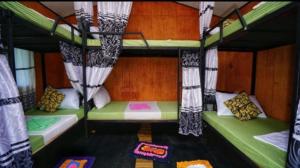 a bedroom with two bunk beds in a house at The Travel Tree Hostel in Sigiriya +24 photos