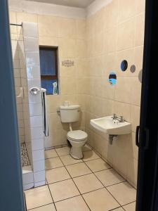 a bathroom with a toilet and a sink at The Willow Whispers guest house in Gqeberha +18 photos