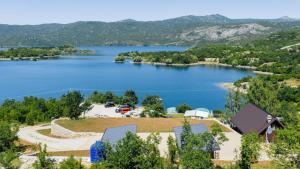an aerial view of a lake at Lenka & Anika in Nikšić