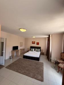 a large living room with a bed and a couch at Top Center House in Plovdiv