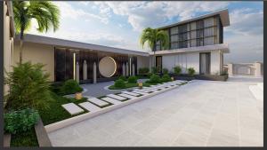 a rendering of a building with a courtyard at Maharaja Resort Pvt Ltd in Butwāl