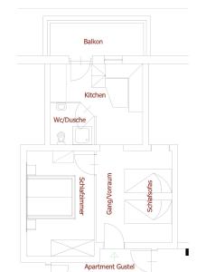 a floor plan of a house at Enzian Apartments in Kartitsch +22 photos