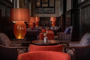A seating area at The Strand, Yangon