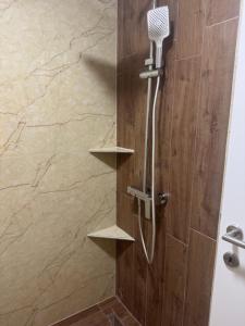 a shower with a shower head in a bathroom at Premium Rooms in Struga +15 photos
