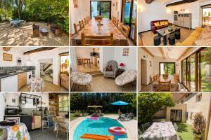 a collage of photos of a house at Gîte Moulin de l'Anet in Goult