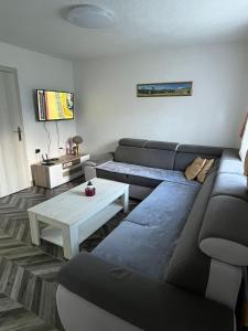 a living room with a couch and a table at House Bozovic in Žabljak
