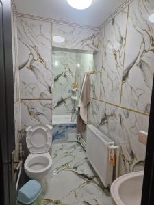 a bathroom with a toilet and a sink at Nevim partier in Mangalia +7 photos