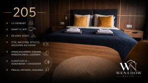 a poster of a bedroom with a bed at 205 Wenedow Noclegi in Koszalin