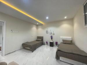 a bedroom with two beds and a mirror at Green Stays in Comilla