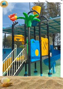a playground with a play structure with a monkey on it at Aqua Vista Merang in Kampung Merang