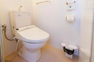a bathroom with a white toilet in a stall at kkrshirahamamihamasou in Shirahama +6 photos