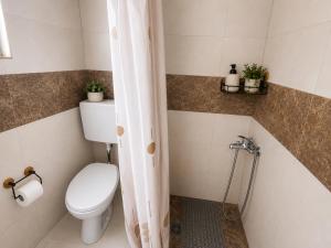 a bathroom with a toilet and a shower at Peace in Bečići