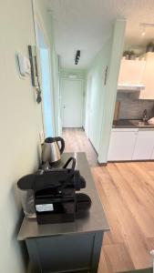 a kitchen with a table with a mixer on it at LE VOLPI Marilleva 1400 in Marilleva