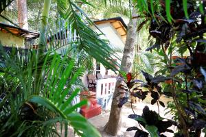 a garden with a palm tree and a house at kingsgate in Nerul