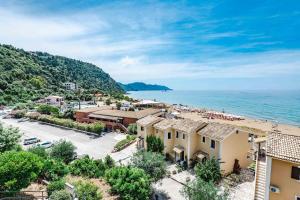 an aerial view of a resort and the ocean at Corfu Dream Holidays Villas Standarts in Glyfada