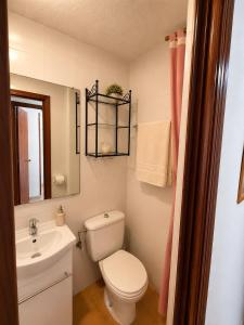a bathroom with a toilet and a sink at Mabre view in La Mata