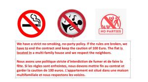 a sign that says no dancing and no parking at City Saint-Louis in Saint-Louis