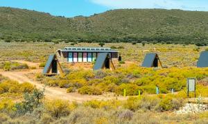 a house in the middle of a field at Karoo 62 Escape - A-frame in Ladismith