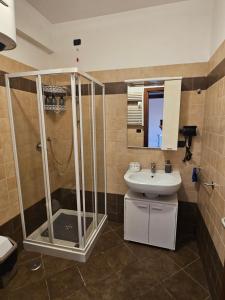 a bathroom with a shower and a sink at Holidaysshogun 2 in Lido di Ostia +15 photos
