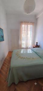 a bedroom with a large bed and a window at Dolce bilocale con terrazzo in Nice