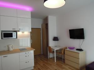 Kuchyňa alebo kuchynka v ubytovaní Apartamenty Karawela - Nadmorski Dwór