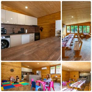 four different views of a kitchen and a house at Къща за гости Трявна in Tryavna
