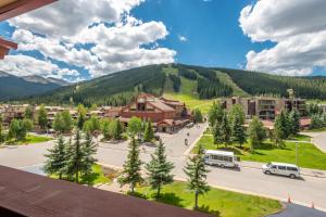 a view of a town with a mountain at Copper Springs Lodge 433 in Copper Mountain