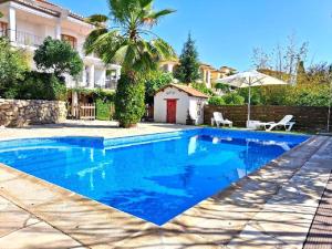 a swimming pool in a villa with a palm tree at Monte del Sol Villa privada piscina in Monachil