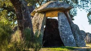 a rock formation with a mushroom on top of it at Apartamento Rural en Valencia de Alcántara in San Pedro