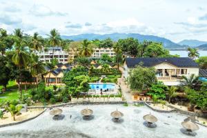 an aerial view of a resort with a swimming pool at Mozza Beach Resort in York