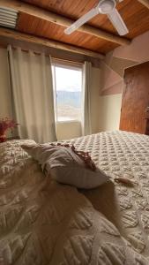 a bedroom with a large bed with a window at Terrazas Jorge y Claudia in Bialet Massé