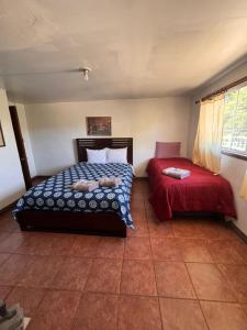 a bedroom with two beds in a room at Casa Andres in Camalú +4 photos
