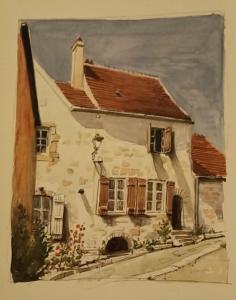 a painting of a house with at MUSIROSA in Vézelay