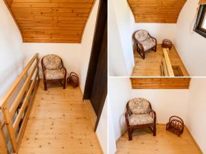 a staircase in a house with two chairs at Srce Prirode in Pljevlja