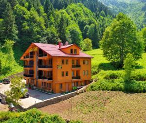 a large building in the middle of a field at Auga Apart in Uzungöl