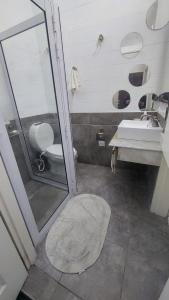 a bathroom with a toilet and a sink at Ana Ines in Santiago del Estero