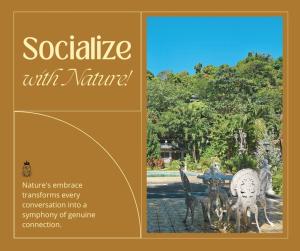 a book with a picture of a statue in a park at Hotel Bella Monte in Olongapo