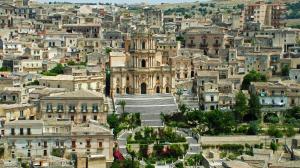 an aerial view of a city with buildings at La Casa di Pina in Modica