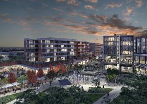 an artist rendering of a rendering of a planned apartment complex at Atura Oran Park in Gledswood Hills