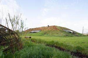 a grassy hill with a house on top of it at Buiteninn in Rijssen +2 photos